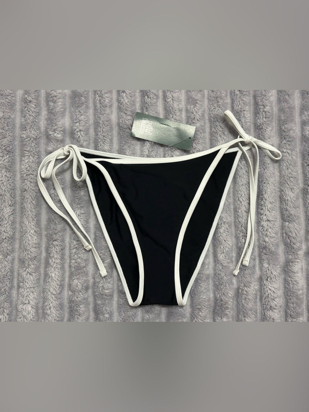 wild fable Black Bikini Bottom with White Trim